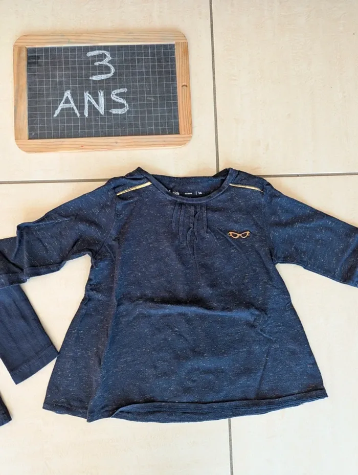 Lot de 2 tee-shirts manches longues 3 ans Gémo - photo numéro 2