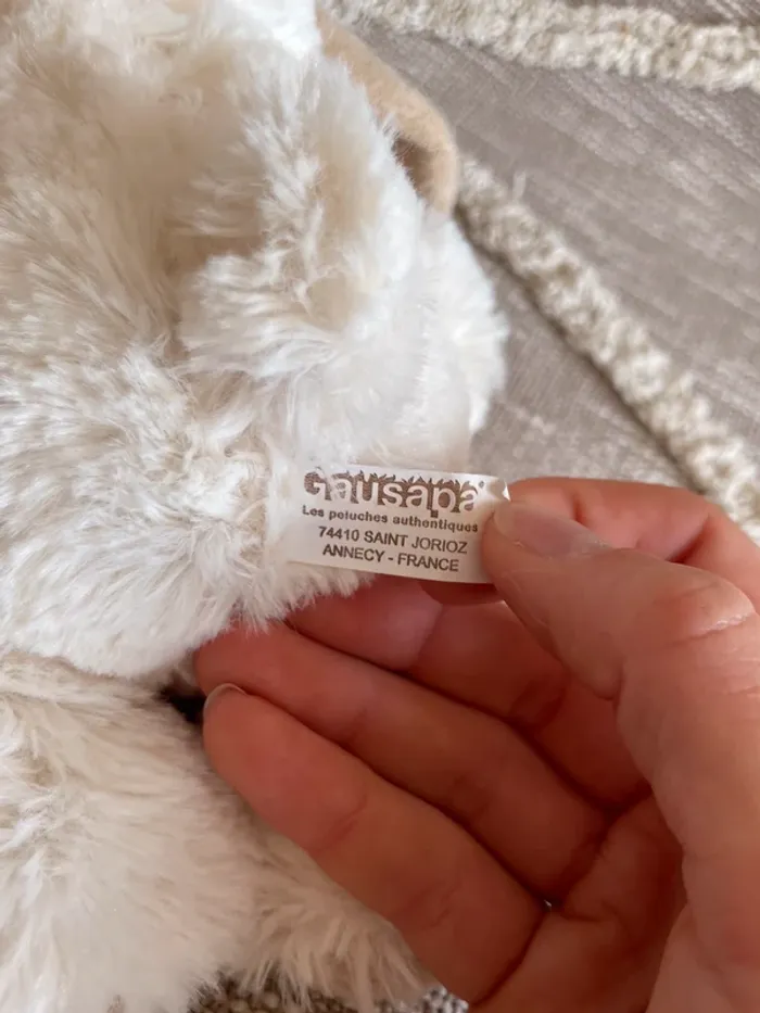 Peluche doudou 23cm gausapa mouton brebis agneau beige blanc crème très bon état - photo numéro 4