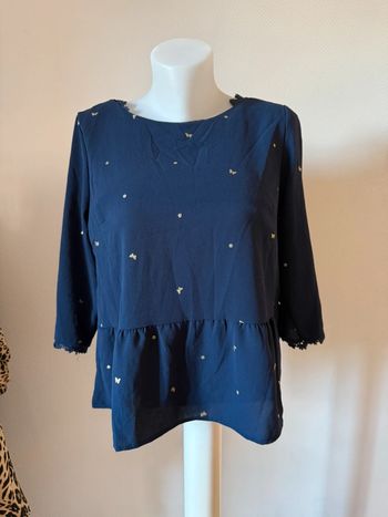 Blouse bleu marine dos nue en très bon état season taille S