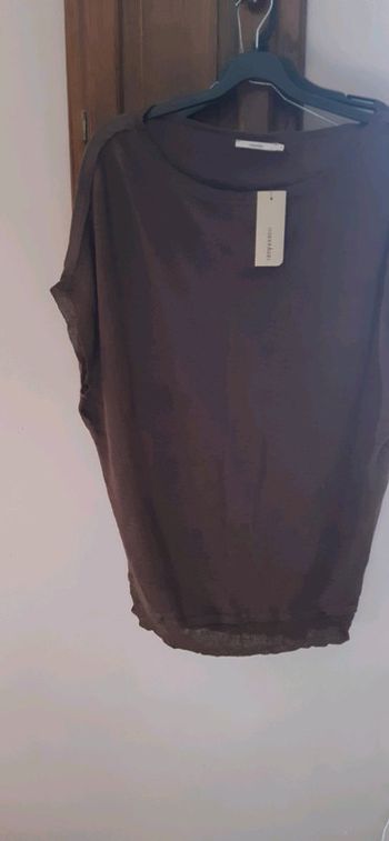Haut ample manoukian taille s couleur marron taupe