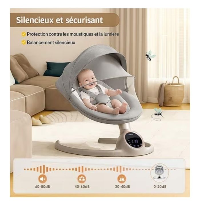 Balancelle bébé électrique avec télécommande – très bon état - photo numéro 6