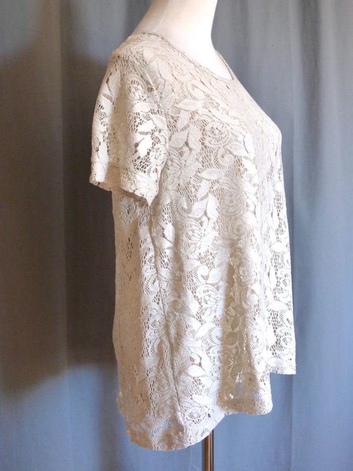 Top dentelle écru Pull & Bear - photo numéro 2