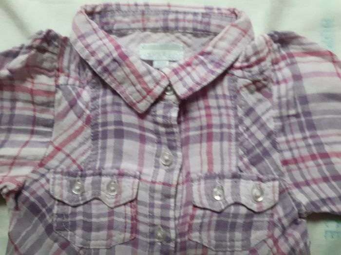 Robe chemise à carreaux lilas et rose - photo numéro 2