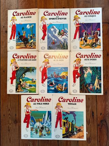 Livres anciens BE - Lot de 8 bd albums Caroline Hachette Pierre Probst grand format blancs