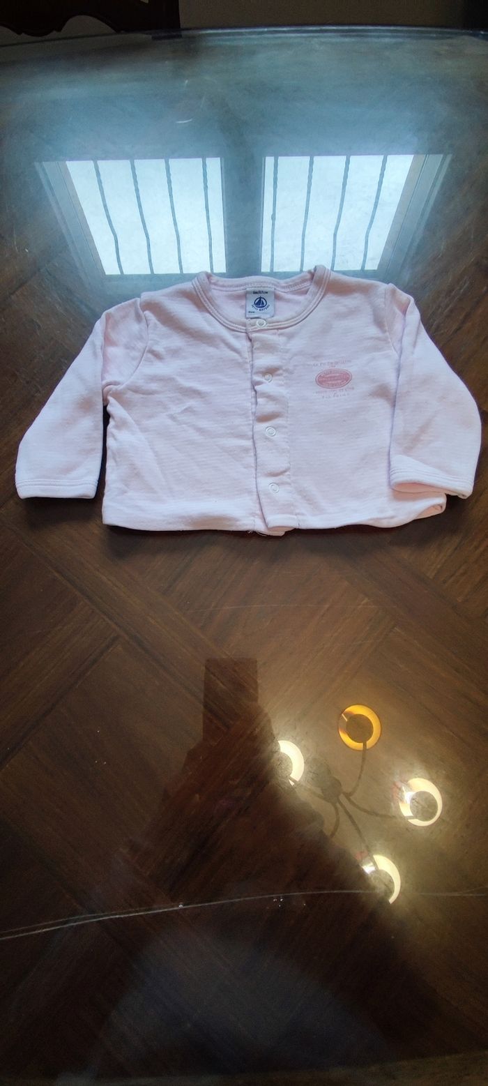 Ensemble grenouillère+ gilet Petit Bateau 6 mois - photo numéro 2