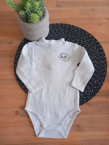 Body col montant garçon 9 mois – blanc – R&R