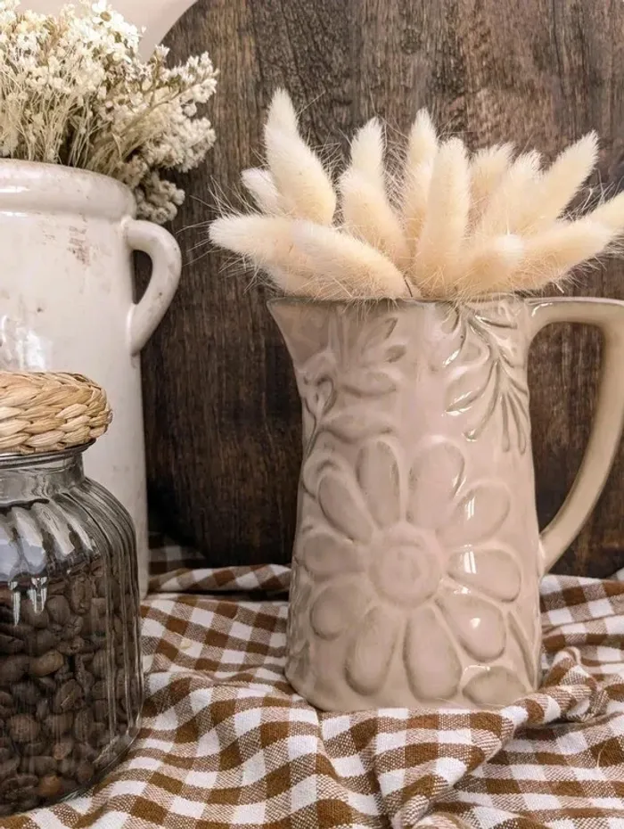 Joli vase en céramique, motifs fleurs - Neuf - photo numéro 4