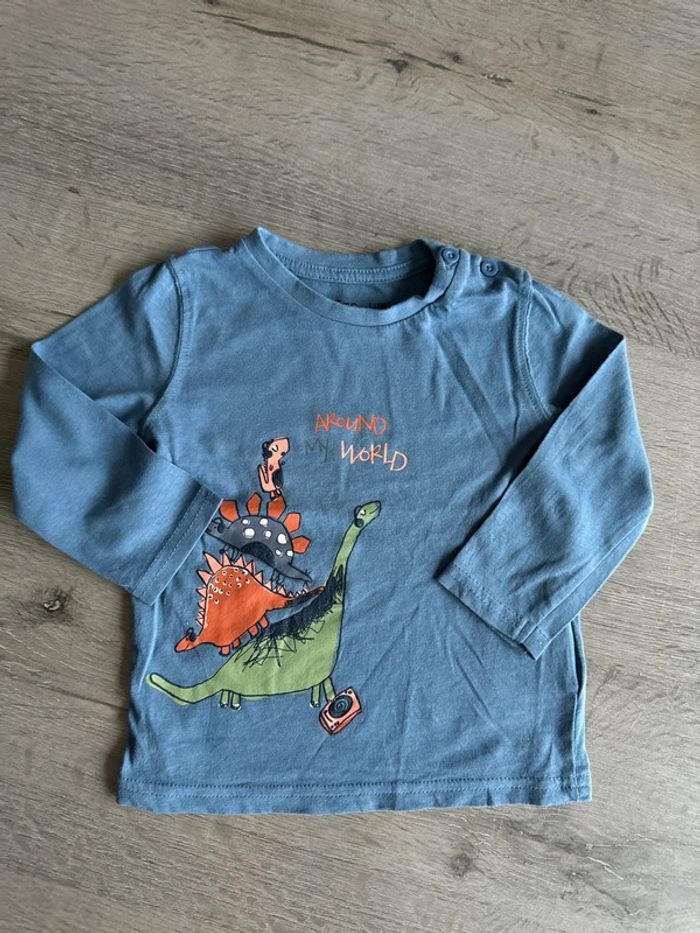 T shirt manches longues gemo 18 mois dinosaures