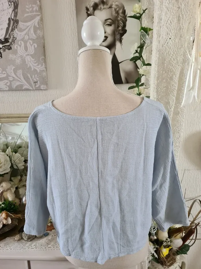 Petit haut crop top gris perle Taille 40/42 - photo numéro 2