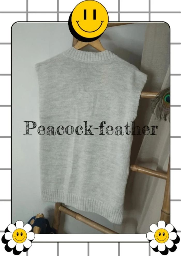 Pull crème sans manches TU neuf - photo numéro 5