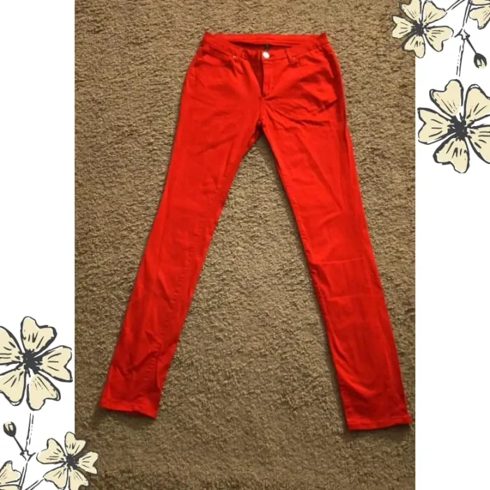 Jean corail rouge femme NafNaf, taille 36, taille basse - photo numéro 3