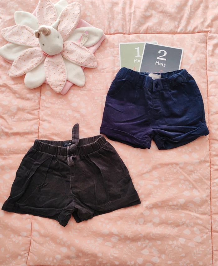 Short velours bébé fille (lot de 2) 12 mois