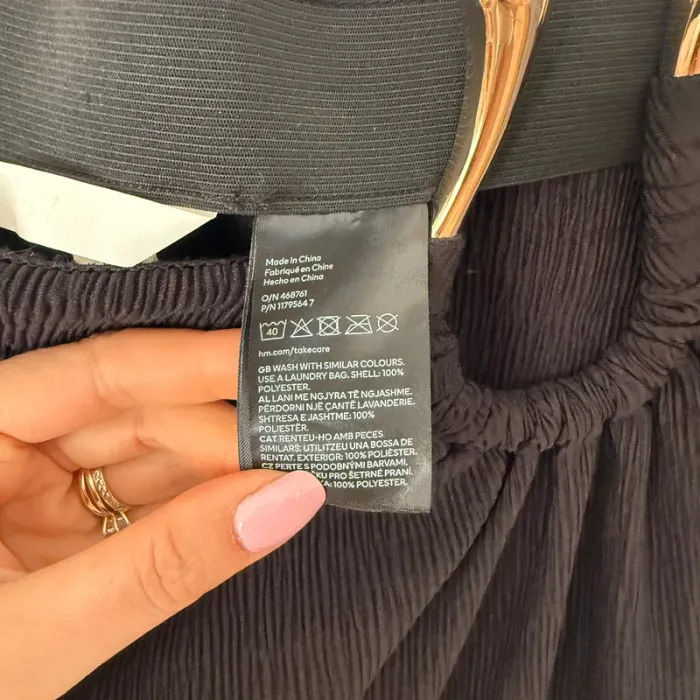 Jupe Midi H&M Noire Côtelée avec Détail Boucle - photo numéro 4