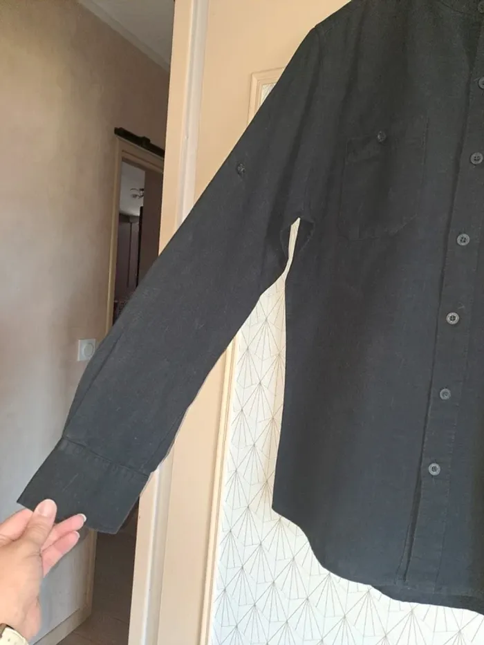 Chemise homme noire coton lin jamais portée Hope'N Life M - photo numéro 5