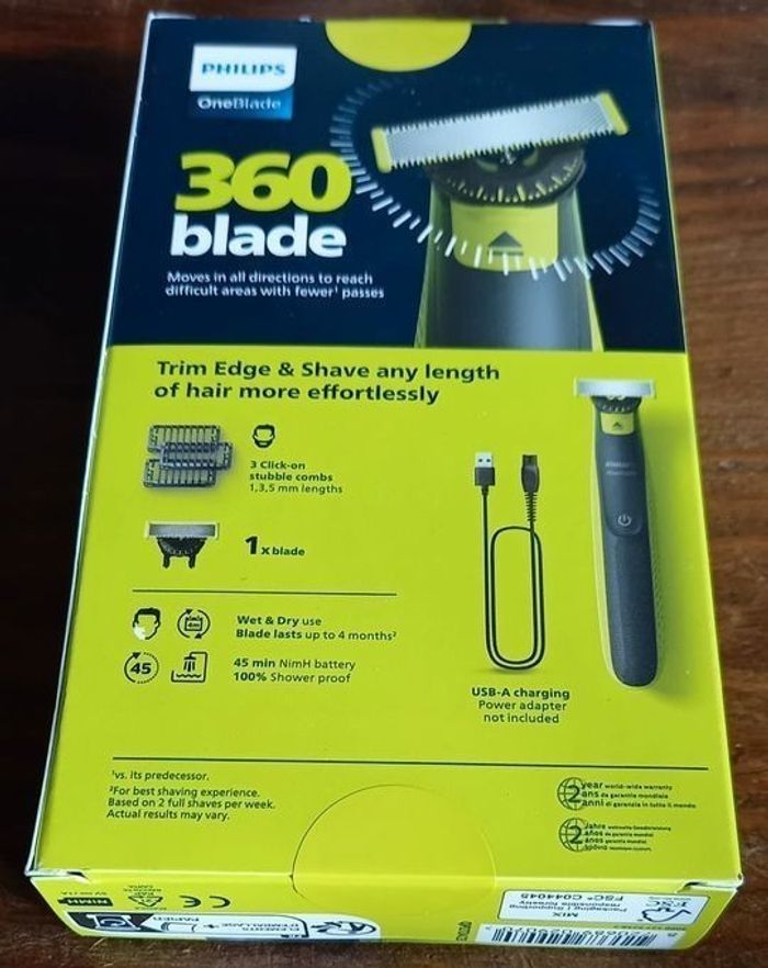 Philips OneBlade 360 – Tondeuse barbe & visage – 1 lame + 3 sabots – Neuf - photo numéro 2
