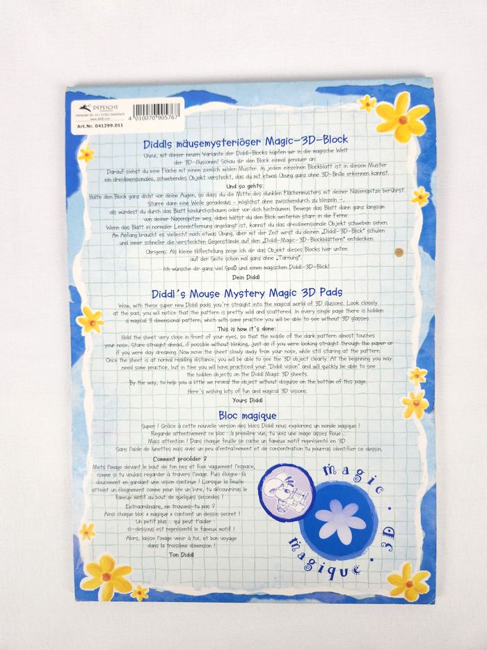 Bloc de Feuilles Diddl Original A5 "Avec pelle et pot" - 25 Feuilles - Très Bon État - photo numéro 3