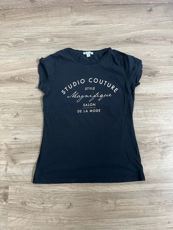 T shirt Amisu femme studio couture taille M couleur noir très bon état