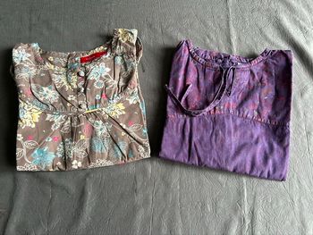 Lot 2 chemises/blouses manches longues petite fille 