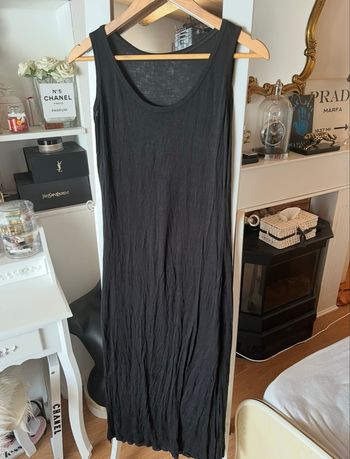 Longue robe noire de plage fluide légère fendue La modeuse T.U TBE 🖤