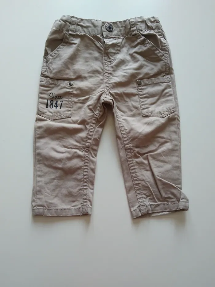 pantalon beige taille ajustable gémo garcon 12 mois