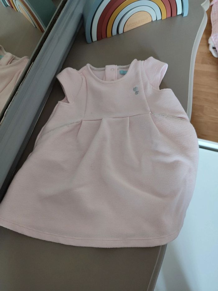 Ensemble robe et gilet rose pâle 6 mois Obaibi et Natalys - photo numéro 4