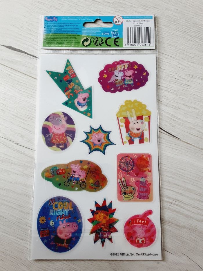 Paquet de 20 stickers lenticulaires enfant Peppa pig Neufs - photo numéro 2