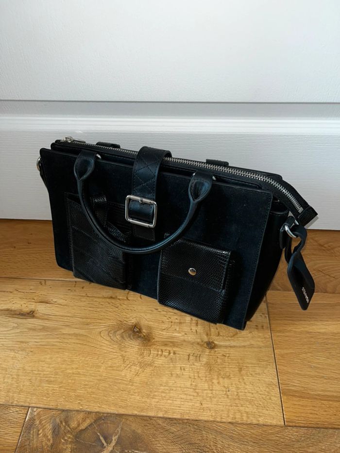 Sac à main noir avec bandoulière - photo numéro 2