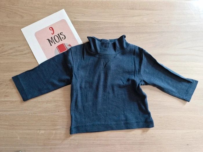 Lot de 5 t-shirts col roulé 9 mois - photo numéro 3