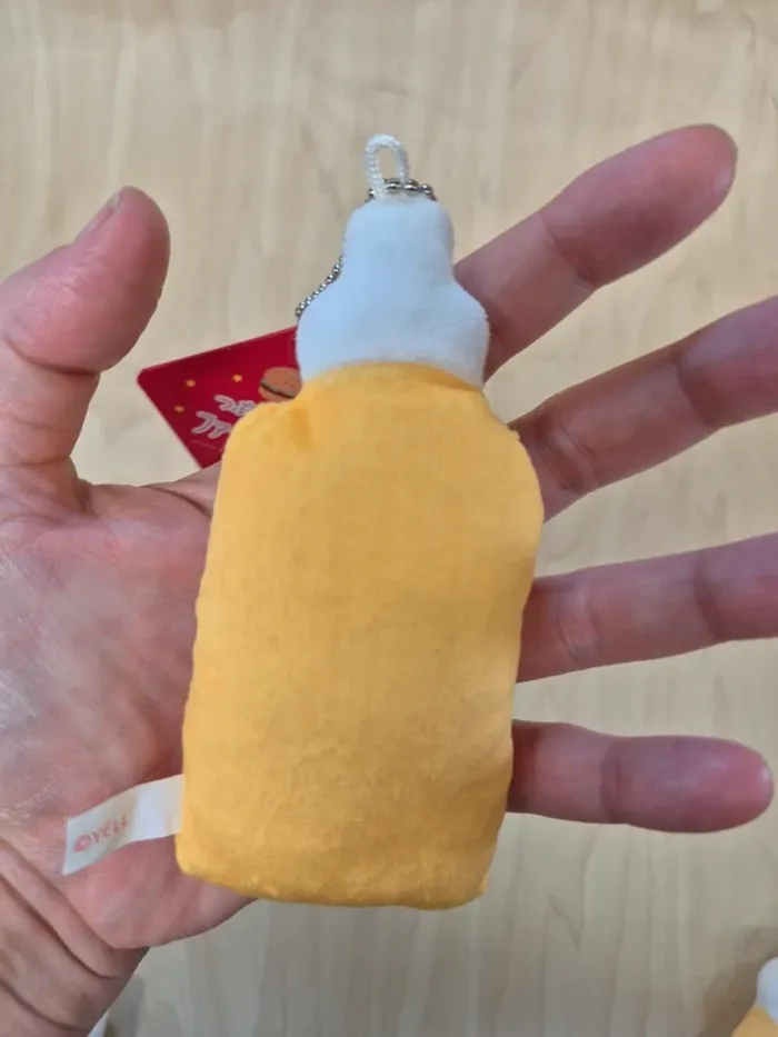 Porte-clés peluche Tsuburana Hitomi "Fast Food" : Moutarde - photo numéro 3