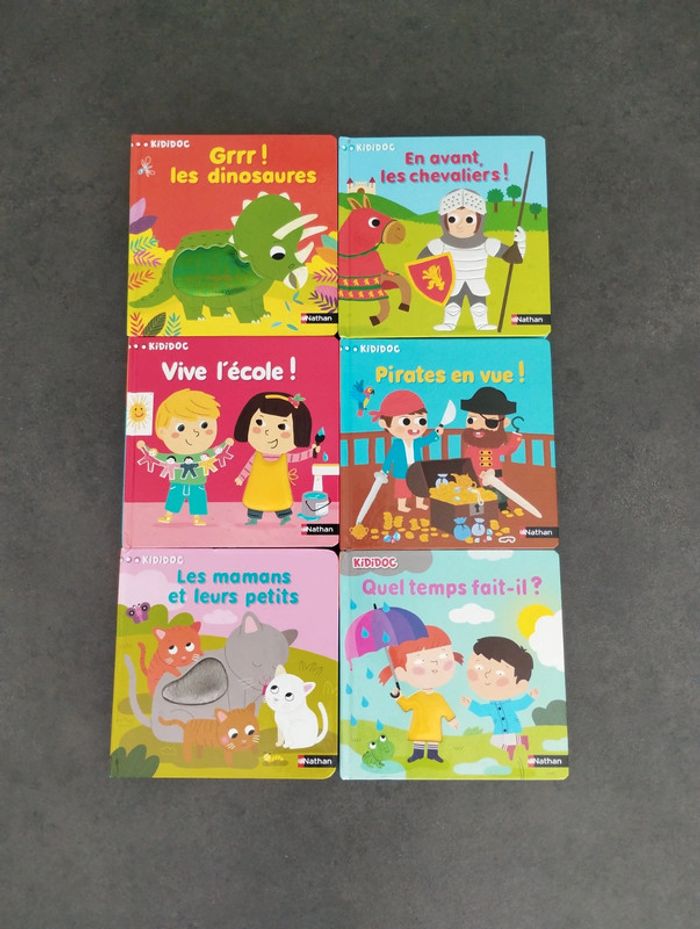 Livres kididoc : école, dinosaures, chevaliers, pirates, bébé animaux, saisons
