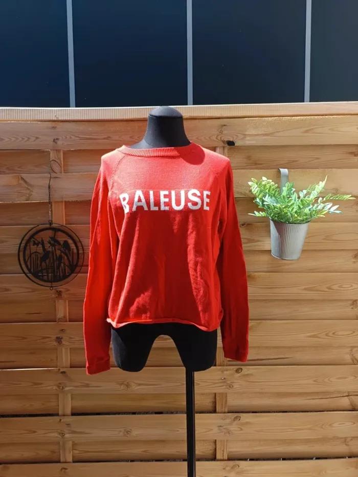 Pull inscription "Râleuse" taille S