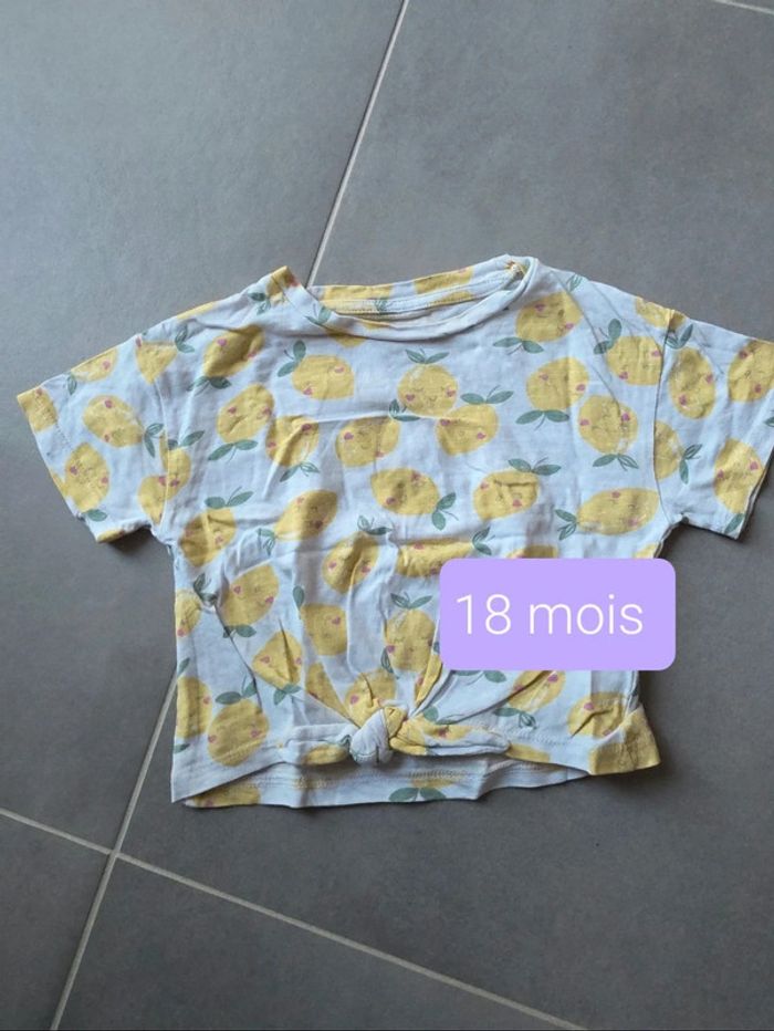 t-shirt citron 18 mois