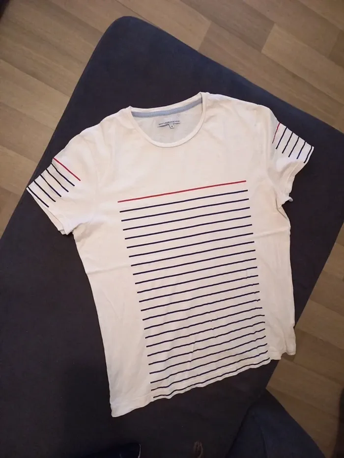 Tee-shirt blanc rayé T.M - photo numéro 6