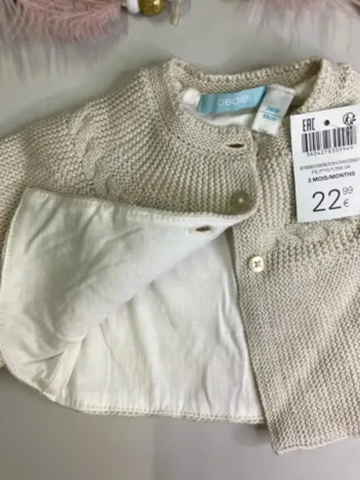 Gilet bébé fille - neuf - Obaïbi - Taille 3 mois - photo numéro 4