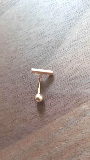 💛 Piercing nombril minimaliste en acier doré rose 💛