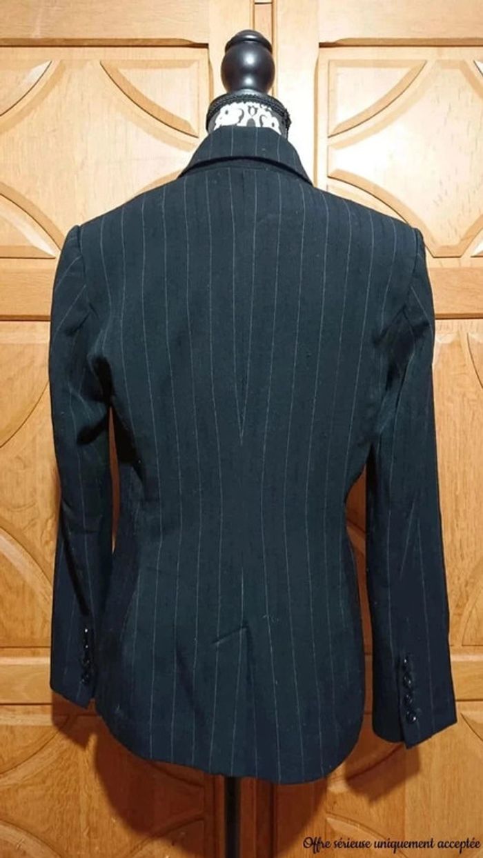 Blazer casual noir à rayures verticales H&M taille 40 - photo numéro 2
