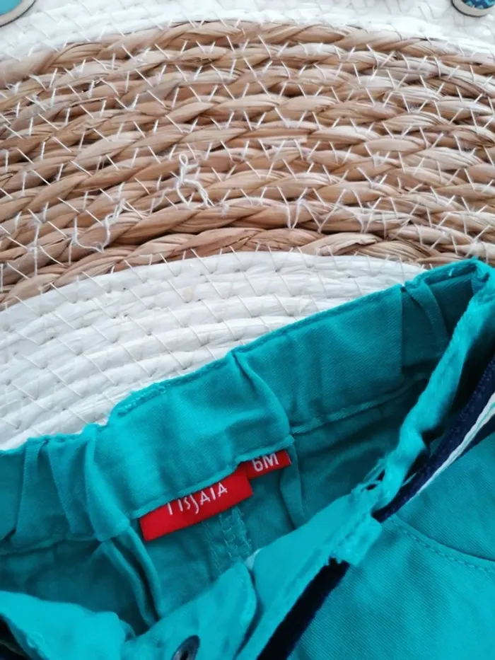 Pantalon léger bleu turquoise - Tissaia - 6 mois - photo numéro 3