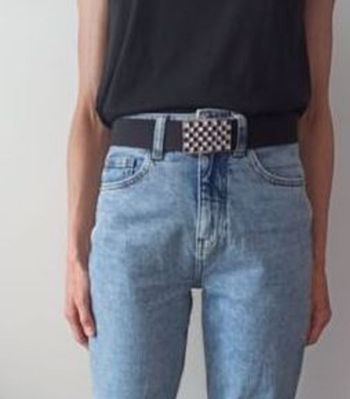 Ceinture noir boucle brillante vintage 1990 - photo numéro 2