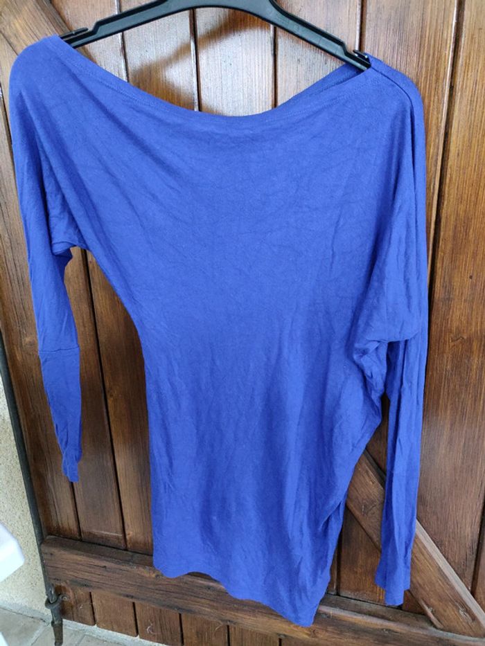 Haut manches longues asymétrique bleu