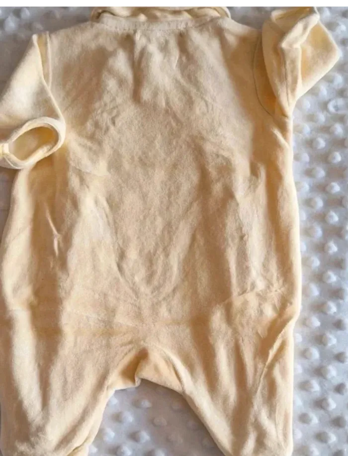 Pyjama  velours  manches  longues  Jaune  1  mois - photo numéro 2