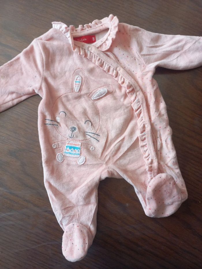 Pyjama rose lapin Tissaia 1mois