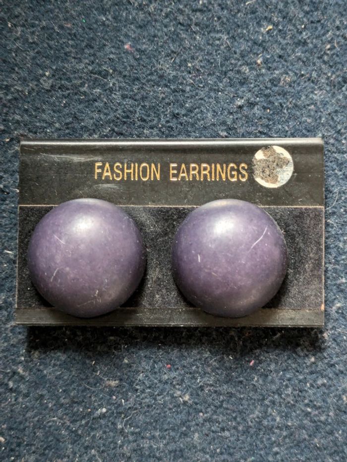 Boucles d'oreilles a clips bleu marine