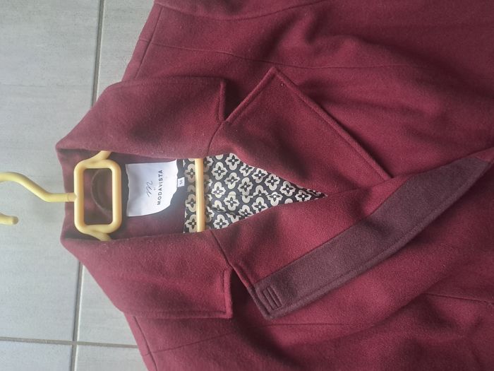 Manteau bicolore bordeaux Modavista Taille 50 - photo numéro 5