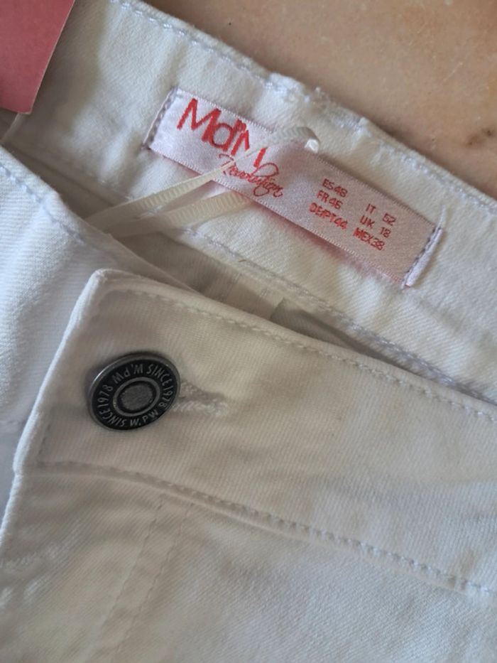 Md'M jean été blanc T.46 taille haute neuf - photo numéro 10