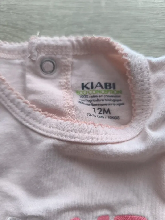 Pyjama léger love Kiabi 12 mois - photo numéro 3