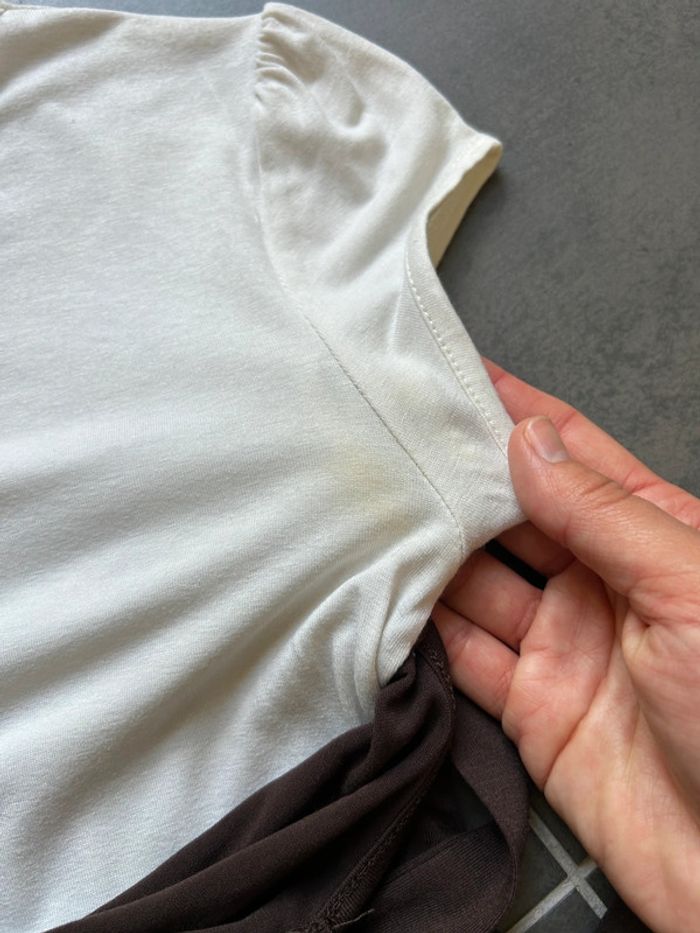 T-shirt manches courtes 2 en 1 crème marron femme pimkie - photo numéro 5