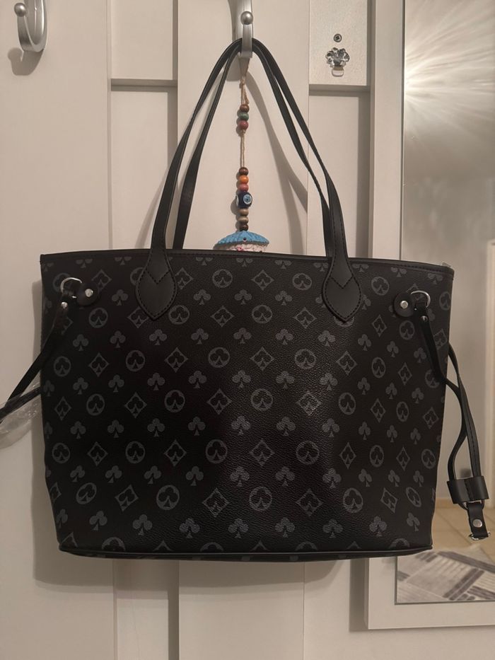 Neuf Sac cabas monogramme + pochette assortie - photo numéro 6