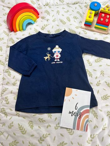 Tee shirt manches longues hiver 6 mois U tout petits neuf