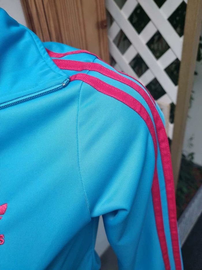 Veste de sport bleu turquoise et rose taille S - photo numéro 5