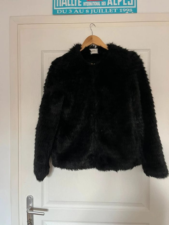 Veste en fausse fourrure noire - Pimkie - XS